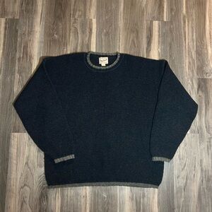 Vintage Woolrich Wool Crewneck Sweater Men’s XXL Charcoal Gray Mix 90s Knit USA